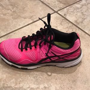 Pink and black ASICS